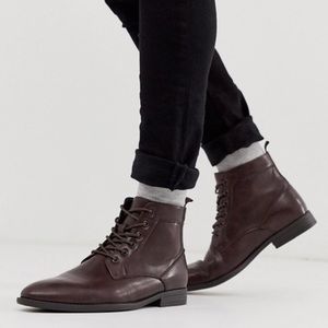 Men’s Lace Up Oxford Boots in Brown